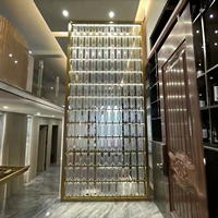 Fabricant de blocs de verre en acier inoxydable design, écrans de séparation étanches pour l'ingénierie de la salle à manger du hall de l'hôtel