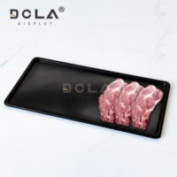 Plateaux à viande noirs en plastique écologique pour boucheries | Présentoir de viande fraîche/saucisses/porc