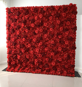 A buon mercato 3D 5D decorazione floreale da parete di nozze fiori sfondo di tessuto tessuto di seta artificiale rosa rossa muro di fiori - Product Image 4