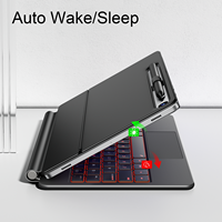 Casing Keyboard Ajaib Nirkabel BT Kapasitif USB Tipe C dengan Lampu Latar untuk Tab S9+/s9/s9 Fe/s8/s7, Dudukan Magnetik Cantilever Mengambang