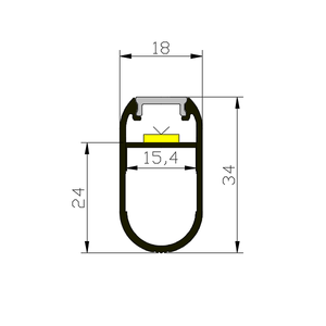 Led <span class=keywords><strong>t</strong></span>ầng hồ sơ lõm tuyến <span class=keywords><strong>t</strong></span>ính hệ thống chiếu sáng LED đùn nhôm 18*24 Mé<span class=keywords><strong>t</strong></span> - Product Image 5