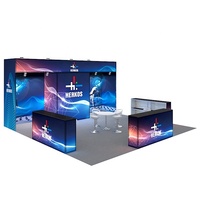 Stand d'exposition modulaire en aluminium SEG 20x20 avec éclairage, stand de salon professionnel rétroéclairé