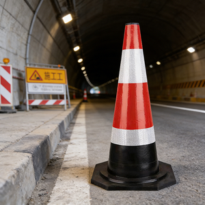Cono de Tráfico Reflectante de PVC de Alta Visibilidad, Flexible, Anticolisión, Duradero, de 70 cm de Altura, con Anillo, Venta al Por Mayor de Fábrica - Product Image 6