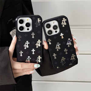 Cover Morbida per <span class=keywords><strong>iPhone</strong></span> 17, Design a Specchio 3D Trendy <span class=keywords><strong>con</strong></span> Croce Cromata, Custodia per <span class=keywords><strong>iPhone</strong></span> 16 15 14 Pro Max Heart <span class=keywords><strong>13</strong></span> Plus - Product Image 1