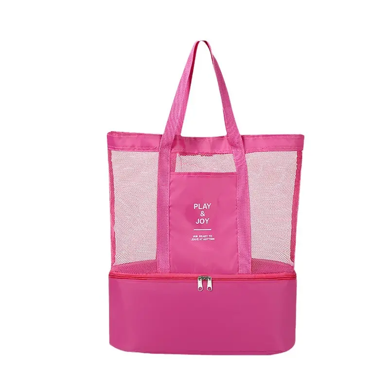 Promotional Custom Logo Insulated Lunch Basket Cooler Bag Picnic Beach Tote Bag