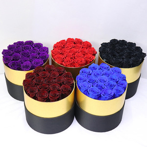 Preserved flower box 2020 wholesale flower boxes custom logo ribbon flower box