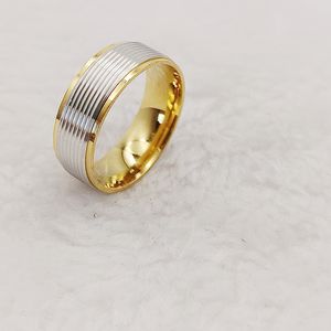 Confident Not Arrogant Dos tonos Oro Titanio Acero Inoxidable 8mm Alianzas DE BODA Anillos de moda para hombres Regalo de San Valentín - Product Image 2