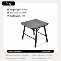 Table pliante portable en aluminium IGT Century, petite, carrée, extensible, réglable en hauteur, imperméable, pour le camping et le thé