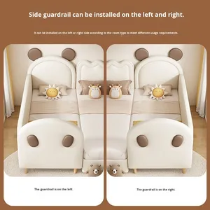 <span class=keywords><strong>Culla</strong></span> per Bambini in Legno Massello con Sponda Estensibile, Design Minimalista Moderno per Ragazzi e Neonati - Product Image 4