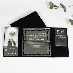 Invitation de <span class=keywords><strong>mariage</strong></span> musulman en velours noir couverture rigide et miroir argenté invitation de <span class=keywords><strong>mariage</strong></span> en acrylique avec carte <span class=keywords><strong>photo</strong></span> - Product Image 5