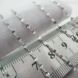 1 mètre de chaînes à lèvres en argent sterling 925 pour la fabrication de bijoux DIY Collier Bracelet Composants Accessoires Chaînes à lèvres en gros