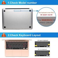 Couverture de clavier pour MacBook Air 13 pouces 2022 2021 2020, version A2337 M1 A2179, protection en silicone imperméable