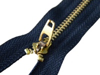 Fermetures éclair en denim personnalisées, ruban de fermeture éclair pour jeans, vêtements, autres accessoires vestimentaires # 3 # 5 tirettes de fermeture éclair semi-verrouillables en laiton à extrémité fermée
