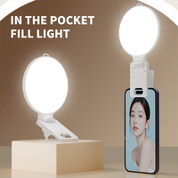 Lampu Video LED Selfie Ring Light Portabel Mini Tahan Lama Praktis untuk Fotografi dan Ponsel