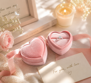 Wholesale Mini Velvet Heart <b>Ring</b> <b>Box</b> for Wedding Engagement Proposal Jewelry Packaging - Product Image 3