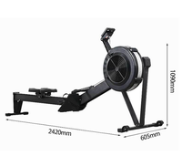 Máquina de Remo de Aire para Gimnasio Equipo de Fitness Portátil Máquina de Remo Magnética para Ejercicio Cardiovascular en Casa
