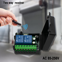 Récepteur 433 MHz à code d'apprentissage, interrupteur de télécommande, module de contrôle universel 2 canaux AC 110V 220V 85-250V pour porte de garage et éclairage