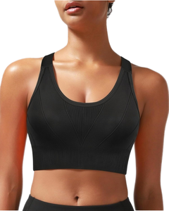 Sujetador Deportivo de Yoga con Doble Tirante Cruzado y Contraste de Color Personalizado, de Alta Sujeción, Secado Rápido, Transpirable, para Gimnasio, Fitness y Deportes, para Tallas Grandes - Product Image 1