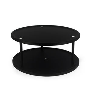 Soportes de almacenamiento para tocadiscos negros, estante de almacenamiento de especias de doble nivel de Metal, organizador giratorio de condimentos <span class=keywords><strong>360</strong></span> para <span class=keywords><strong>encimera</strong></span> de <span class=keywords><strong>cocina</strong></span> - Product Image 5