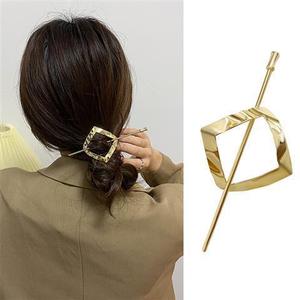 Pince à chignon ronde en alliage au design original, cage à chignon minimaliste, bâtonnet à cheveux, accessoires pour cheveux de fille, bijoux capillaires pour femme - Product Image 4