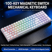 Clavier de jeu à déclenchement rapide personnalisé en usine, 100 touches, rétroéclairage dynamique RGB, clavier mécanique pour ordinateur PC Gamer