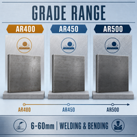Plaque d'acier allié laminé à chaud AR400 AR450 AR500 résistant à l'usure, épaisseur de 6 à 60 mm, pour soudage, pliage, découpe, taille personnalisée