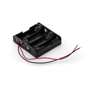 OEM ODM 4 * <span class=keywords><strong>AA</strong></span> Soporte de batería Plástico Negro 4 * <span class=keywords><strong>AA</strong></span> Caja de almacenamiento de batería Soporte de batería con cable de plomo - Product Image 2