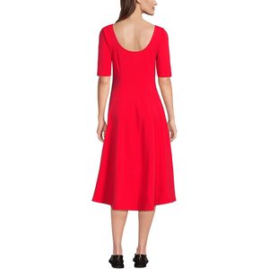 Robe mi-longue évasée FOXA pour femme, motif étoile de mer, manches longues, col rond, en tissu tissé, confortable, idéale pour le bureau - Product Image 2