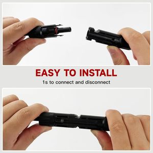 Câble d'extension pour panneau solaire, câble solaire photovoltaïque étanche IP68 avec connecteurs sans outil, câble d'extension solaire rouge et noir - Product Image 5