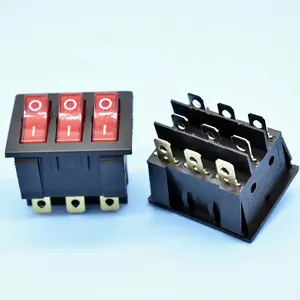 LENIU KCD9 Rocker Type Push Button Switch LED Twin Pole 16A 20A AC 125V 250V DC 12V Connector Switch