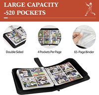 Reliure de cartes de jeu de qualité supérieure en plastique et cuir PU, imperméable et écologique, 4 pochettes, 400 emplacements, album de collection avec fermeture éclair