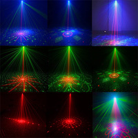 Stroboscope de scène à 2 lentilles rbbg, lumière Laser, son, plusieurs motifs, projecteur de fête avec télécommande pour les fêtes