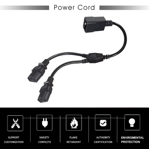 สายต่อพ่วงคอมพิวเตอร์กับ PDU แบบ IEC C20 ถึง IEC C13 ชุดสายเคเบิลสองช่องเสียบ - Product Image 3