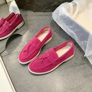 Wholesale Spring Summer New Arrival Womens Slip on Loafers Plus Size <b>Flat</b> Soled <b>Suede</b> Leather Breathable Wear Resistant - Product Image 1