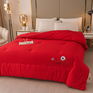 Embroidered Red <b>Quilt</b> Thick Warm <b>Winter</b> Blanket For Wedding Dowry Home Use - Product Image 3
