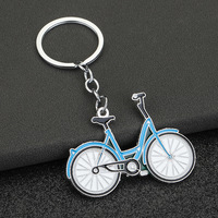 Porte-clés Mini Vélo en Gros, Pendentif Tendance en Alliage de Zinc, Breloques 3D pour Sac à Dos d'Étudiants avec Anneau Porte-clés