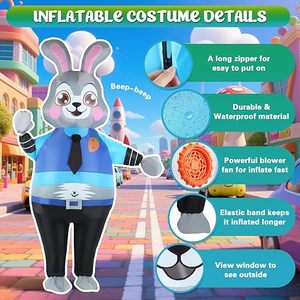 Disfraz Inflable de Conejo, Disfraz de Mascota para Fiesta de Pascua, Disfraz de Cosplay - Product Image 3