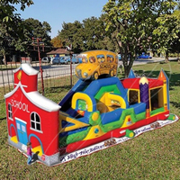 Bunte Schulbus aufblasbare Spielplatz Kinder Party aufblasbare Kurs Bus Thema