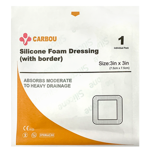 Carbou thoáng khí và không đau 7.5x7.5cm phẫu thuật vô trùng Silicone tự nhiên bọt mặc quần áo đặt cho loét - Product Image 4