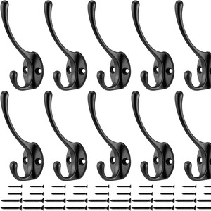 Heavy-duty Retro Entrance Zinc Alloy Multifunction 2 <strong>Hooks</strong> Clothes <strong>Hook</strong> Bathroom Bedroom <strong>Wall</strong> <strong>Hook</strong> Hanging Towels Clothes <strong>Keys</strong> - Product Image 3