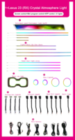 Kit d'éclairage d'ambiance pour voiture Lexus RX 350h 2023-2025, 64 couleurs LED, mise à niveau de l'intérieur, décoration d'ambiance, style cristal, 12v 3-5w
