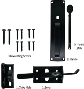 Kit de <span class=keywords><strong>loquet</strong></span> à pêne en acier haute sécurité, serrure de portail robuste avec poignée pour portails en bois/métal, finition thermolaquée - Product Image 3