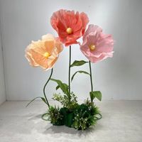 Amapola de Papel Gigante Realista con Base, Decoración para Escaparates, Bodas y Fotografía Comercial