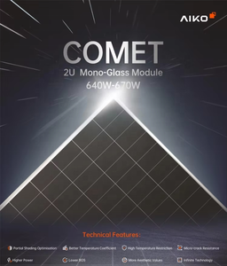 Panneaux solaires AIKO COMET 2U haute efficacité 645W-660W, type N, mono-verre, pour une utilisation sur toute la maison - Product Image 3