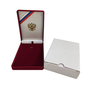 Tùy chỉnh màu Đỏ đổ huy hiệu hiển thị hộp nhung sang trọng Huy chương lưu trữ hộp - Product Image 4