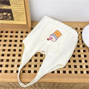 Sac fourre-tout esthétique en toile avec motif pour femme, cadeau, sac fourre-tout en coton robuste pour les vacances, le shopping, les courses - Product Image 5