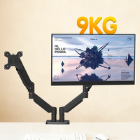 Support double moniteur Khcoohoo en acier noir et plastique avec inclinaison à 90° et capacité de charge de 9 kg pour écrans de 13 à 32 pouces