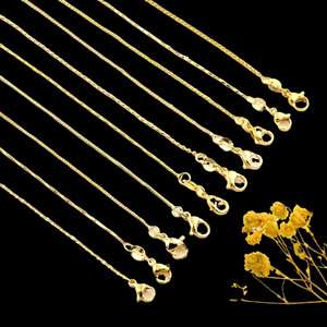 Collar de 45 cm con baño de oro y cobre que conserva el color, cadena para clavícula, forma de O, caja, <span class=keywords><strong>Chopin</strong></span>, joyería DIY con diseño trenzado - Product Image 1