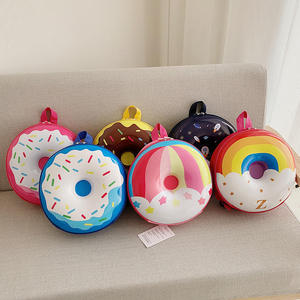 Mochila de PU con forma de donut, multicolor, con cierre de cremallera, estilo moderno, para todas las estaciones, uso diario, mochilas escolares para niños - Product Image 1