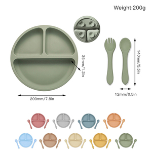 Juego de Platos de Silicona para Bebé, Libres de BPA, con Cuchara, Vajilla Infantil, Incluye Tazón con Función de Succión para una Alimentación Segura, con Logotipo Gratuito - Product Image 4